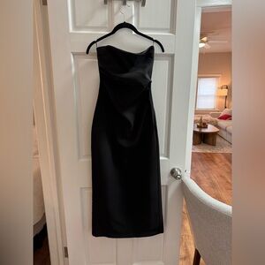 Zara Chic Black Strapless Dress